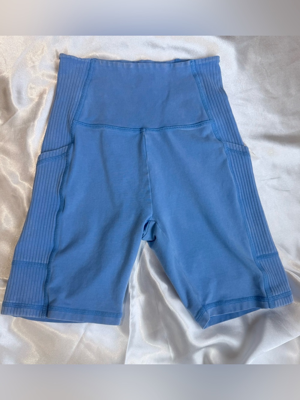 Off Line by Aerie High-Waist Blue Bike Shorts Size X-Small